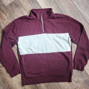 Old Navy Boys Mock Neck Quarter Zip Pullover Sweatshirt